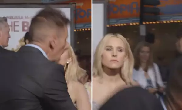 Después de hacerla enojar, Kristen le soltó una cachetada al reportero.