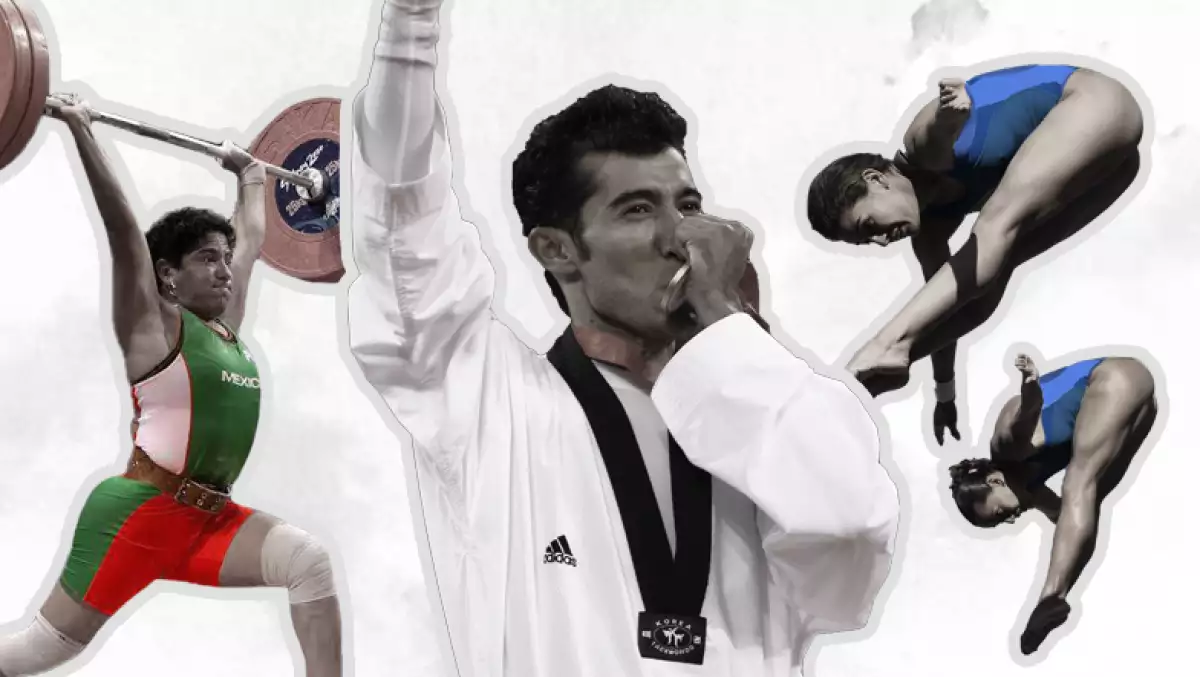 foto collage con algunos deportistas que han obtenido medallas en la historia de los Juegos Olímpicos