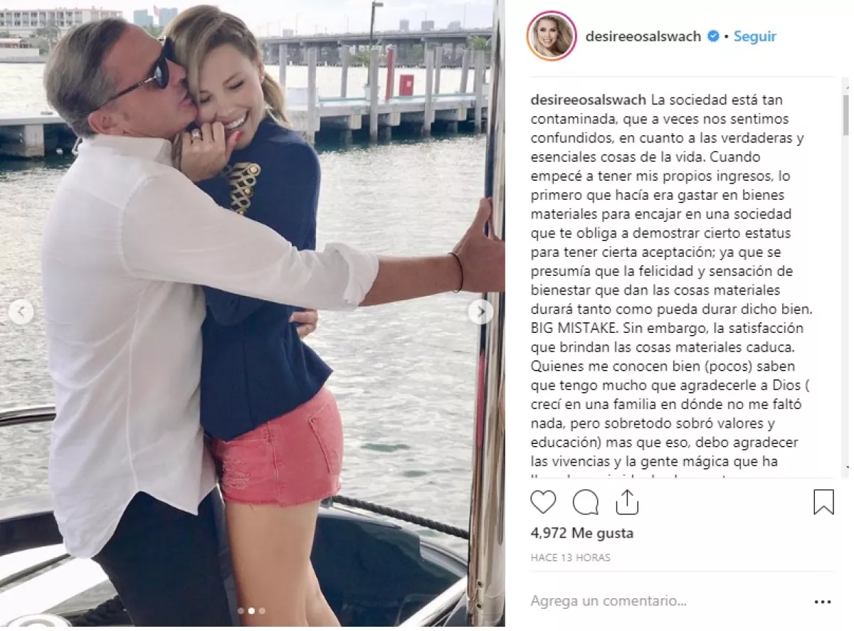 Luis Miguel y Desirée Ortiz Salswach en pleno romance