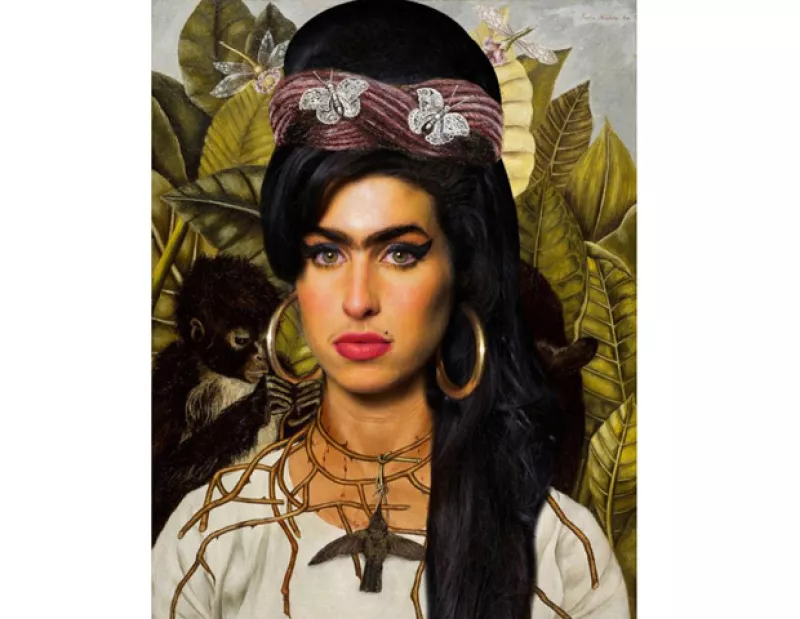 La desaparecida cantante británica fue `unida´ a la imagen de la pintora mexicana, gracias a la creatividad de la artista argentina Carolina Gallo.