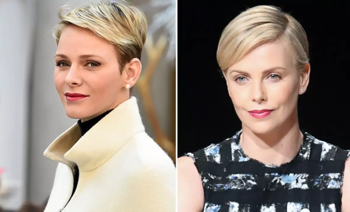 Charlène y Charlize, compatriotas, con el mismo corte de pelo, y súper guapas.