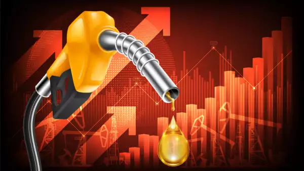 Bomba de combustible en el fondo del gráfico de barras de crecimiento.