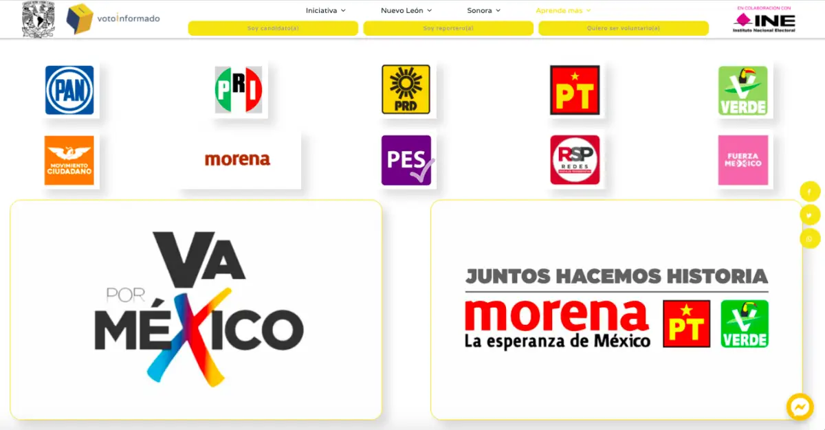 Sitio Voto Informado para consultar propuestas y trayectorias.