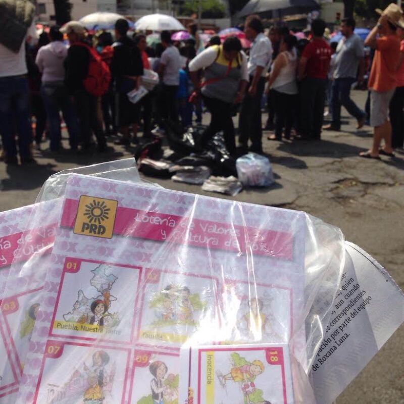 La publicidad a favor de la candidata del PRD, Roxana Luna, tampoco se quedó atrás.