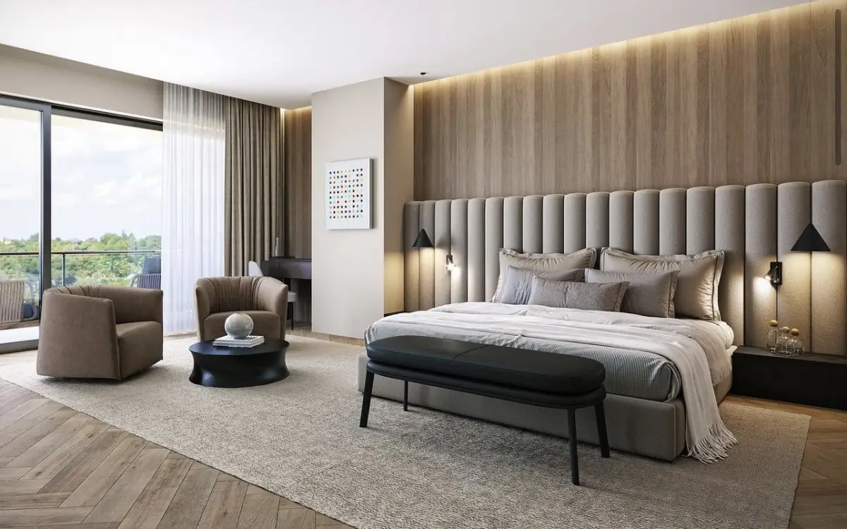 Habitación en tonos grises de Verònica Velasco Interiorismo
