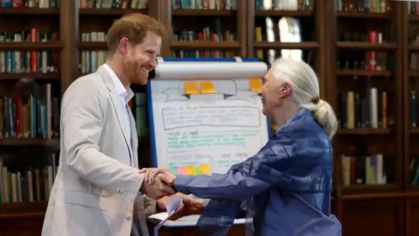 Príncipe Harry y Jane Goodall