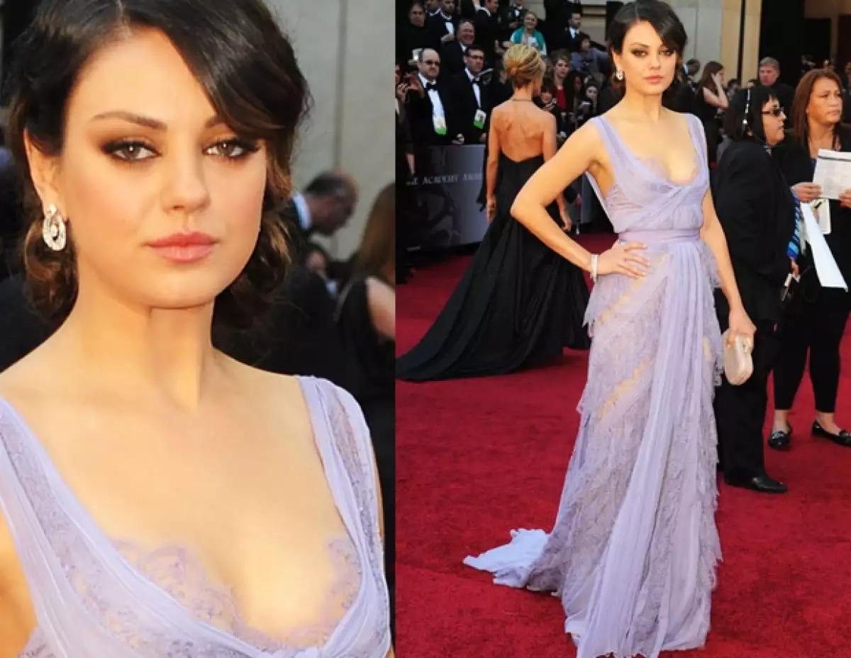 Mila Kunis mezcló encaje y transparencias.