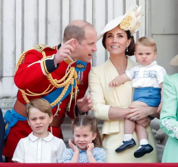 Príncipe William, príncipe George, princesa Charlotte, Kate Middleton y el príncipe Louis