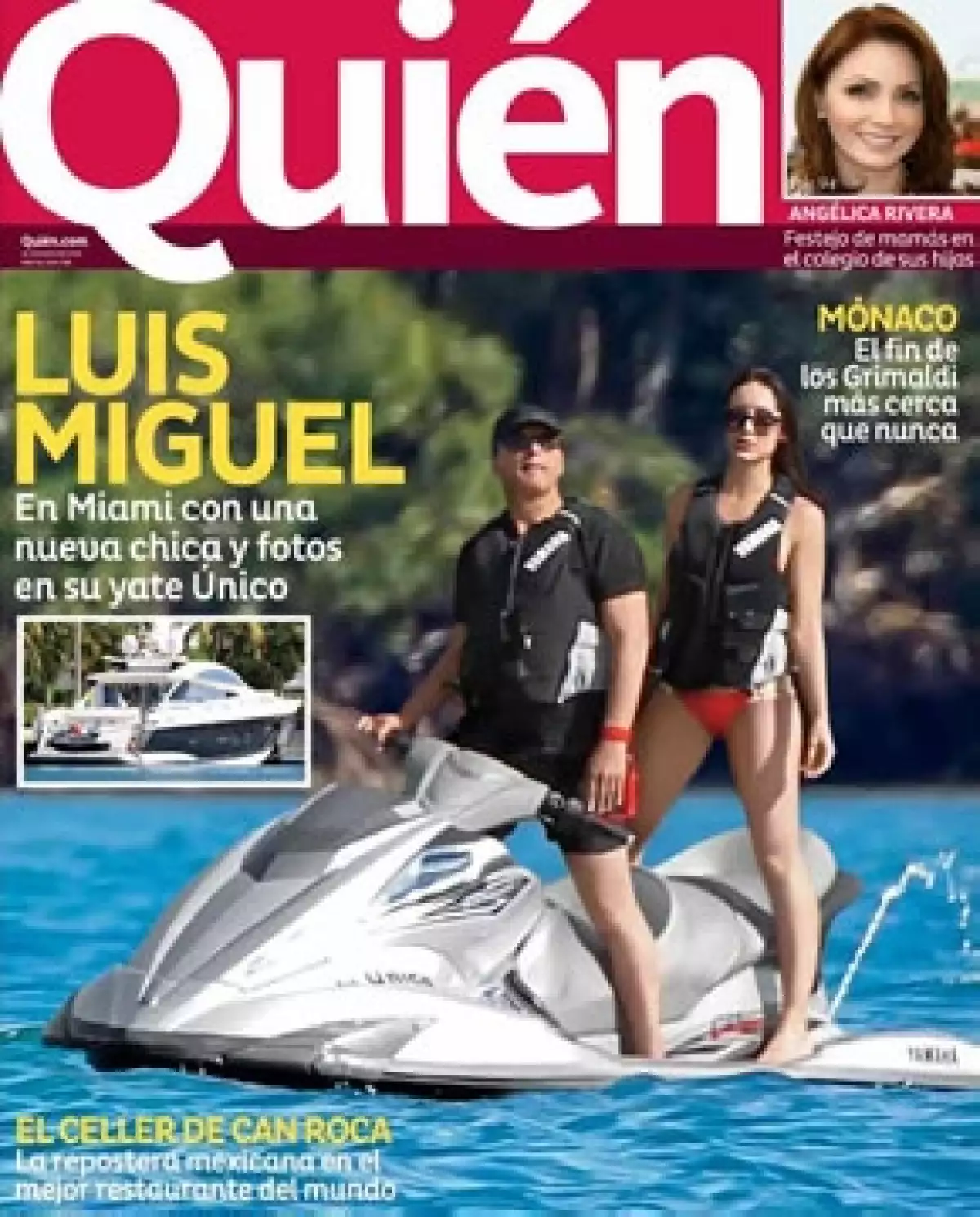 `El Sol´ fue captado mientras tomaba un descanso en Miami a bordo de su yate Único, pero no estaba solo; una guapa chica y su hermano Alejandro Basteri estuvieron con él.