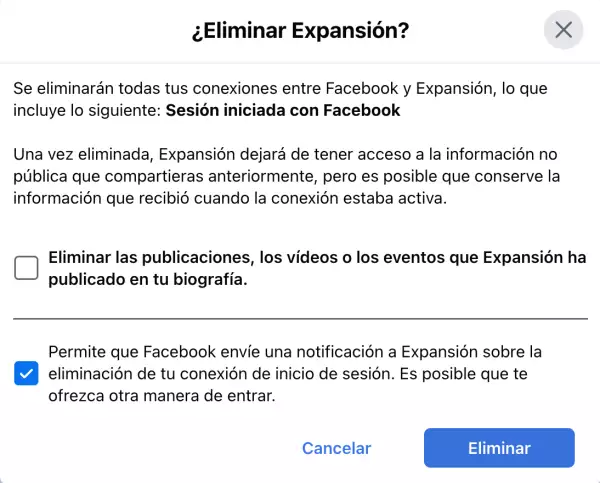 preferencias de eliminación