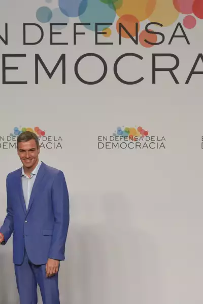 Sanchez Presides Over The Iv Meeting In Defence Of Democracy In Barcelona