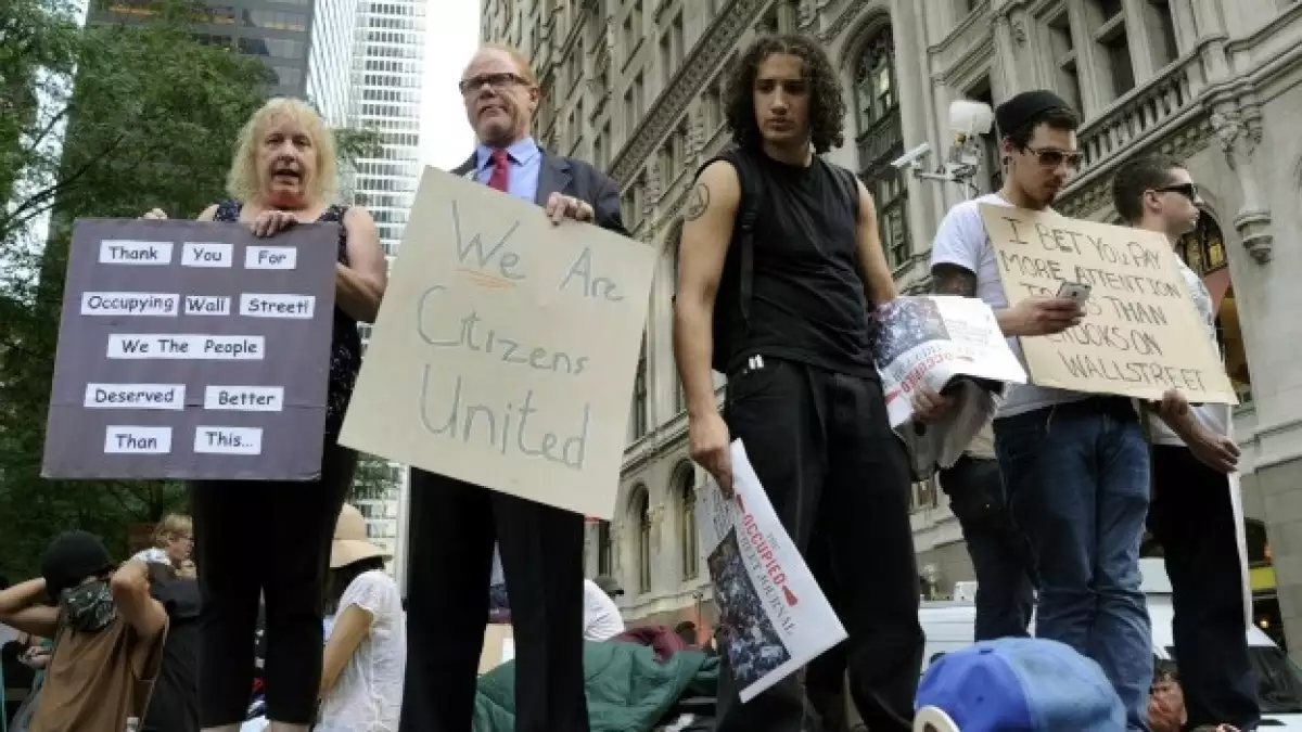 manifestantes en wall street