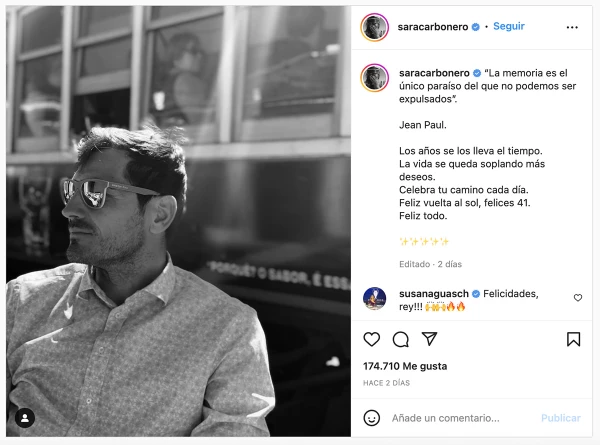 Sara Carbonero felicita a Iker Casillas por su cumpleaños
