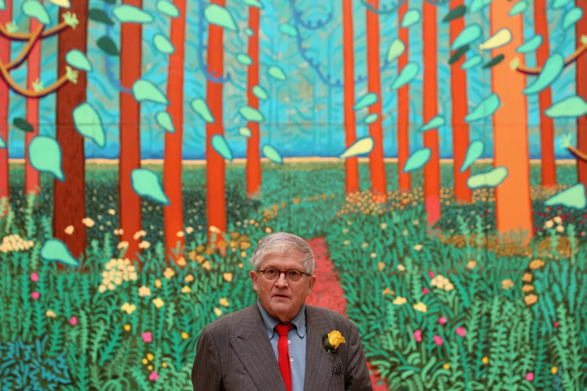 Artist David Hockney At A Major Exhibition Of His Work At The Royal Academy