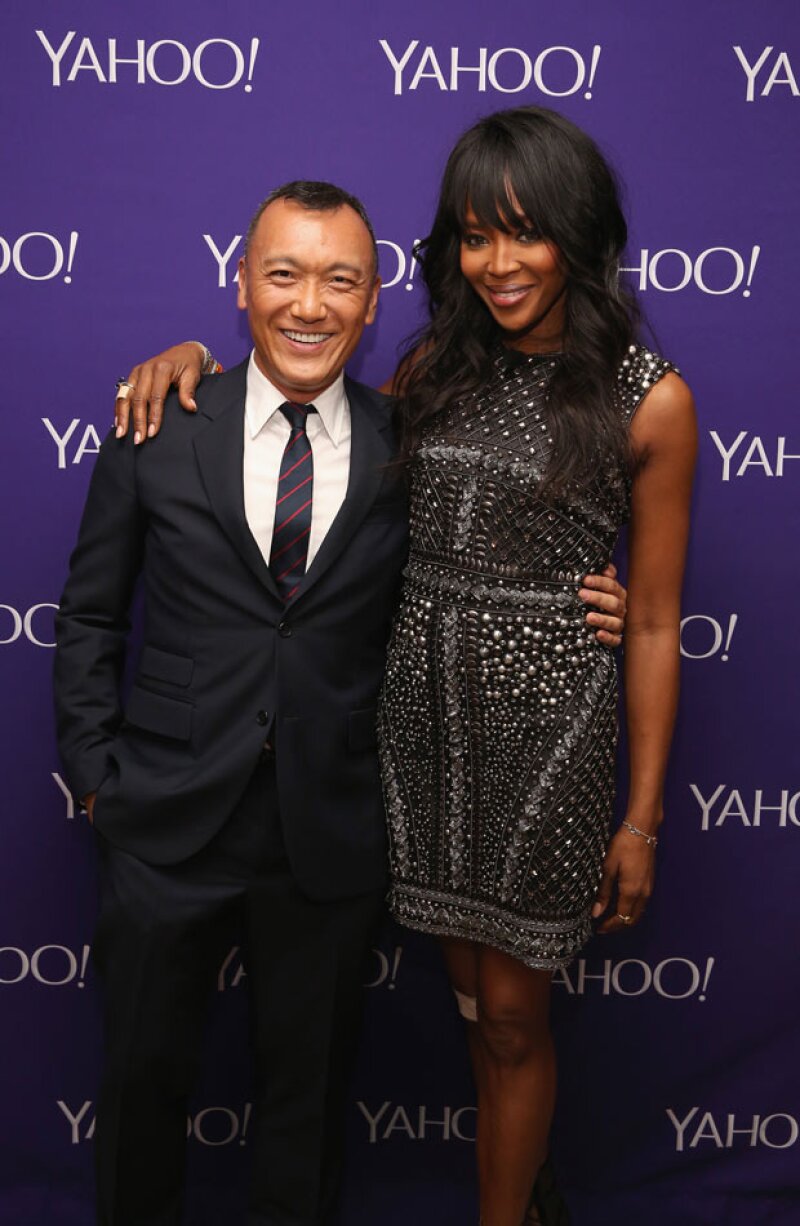 Naomi con Joe Zee en Yahoo Digital Content en Nueva York.