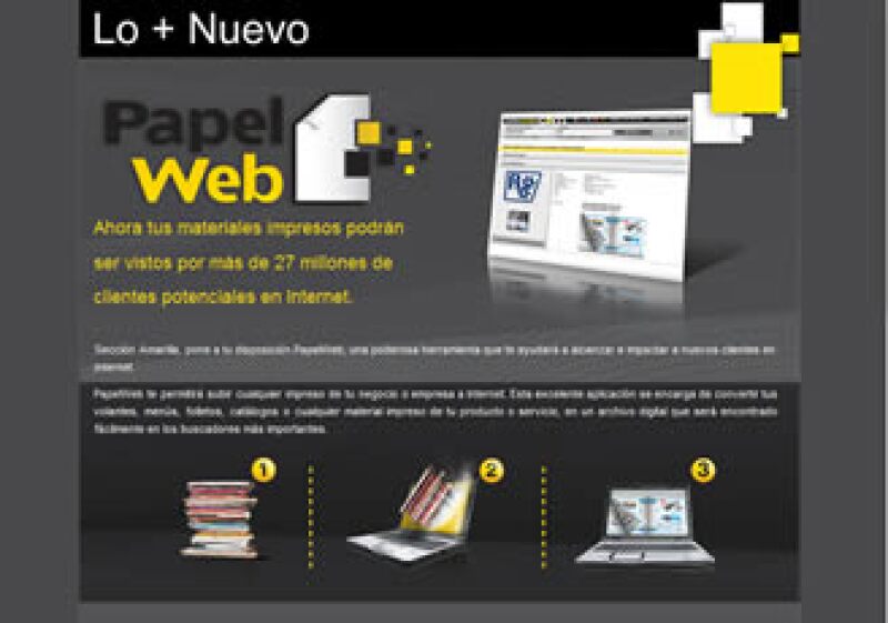 Sección Amarilla pretende dar mayor visibilidad a sus anunciantes a través del Papel Web sin la necesidad de contar con un sitio propio. (Foto: Cortesía)