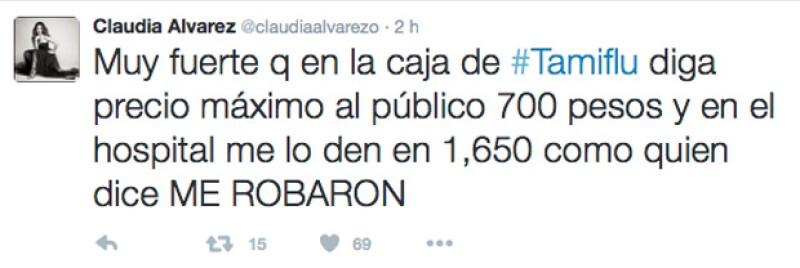 Claudia Álvarez ha informado que el medicamento para combatir la influenza lo están vendiendo mucho más caro que su precio original.
