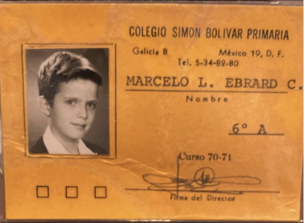 Marcelo Ebrard, 1971, cuando estudiaba sexto de primaria