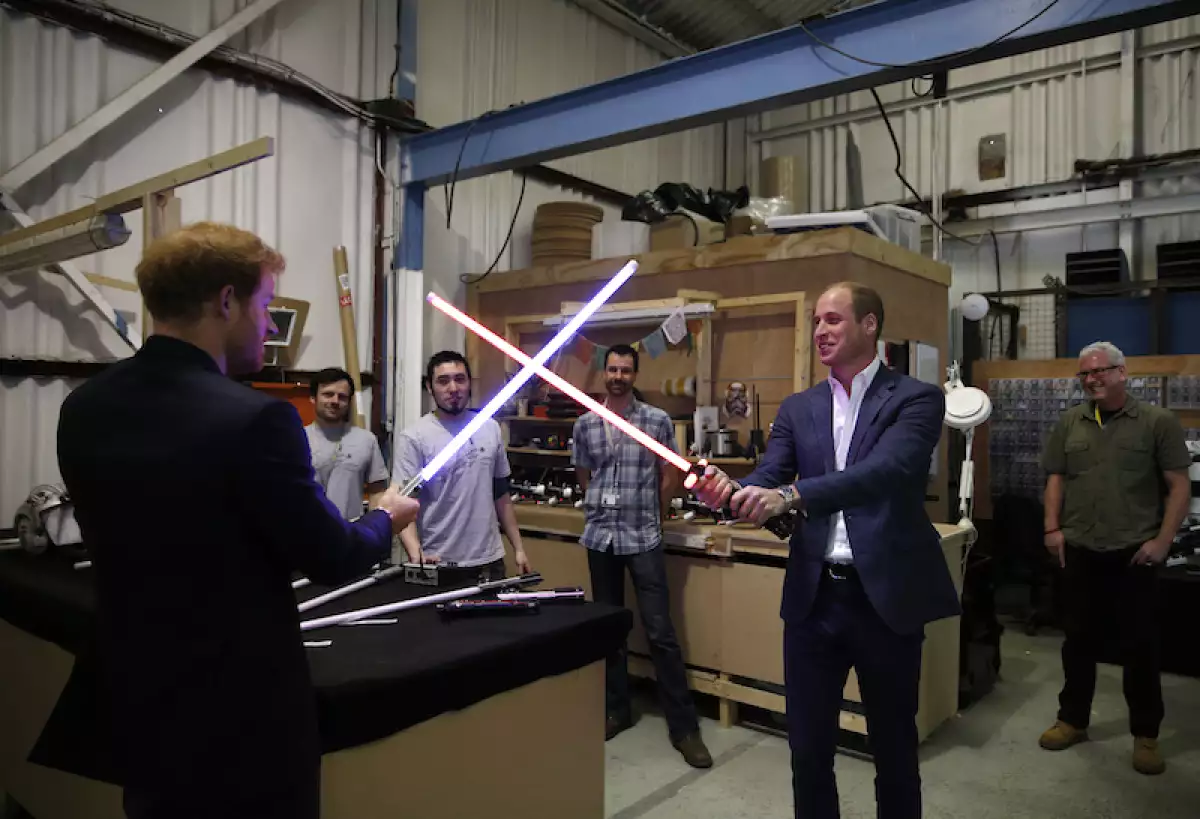 The Duke Of Cambridge And Prince Harry Visit The "Star Wars" Film Set