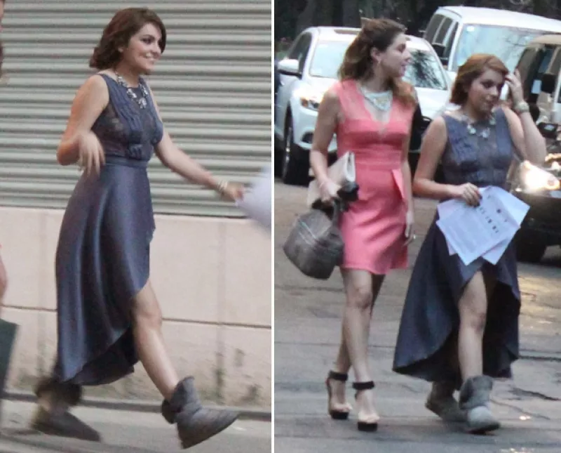 Algunas compañeras de la actriz del Colegio Miraflores la visitaron en el set de "Por siempre mi amor". Sofía se mostró de lo más feliz disfrutando de un día de llamado.