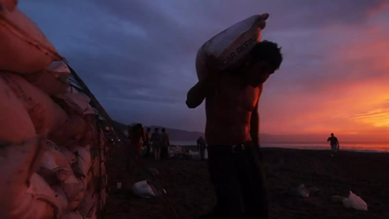 huracan, jova, playa, trabajo, 