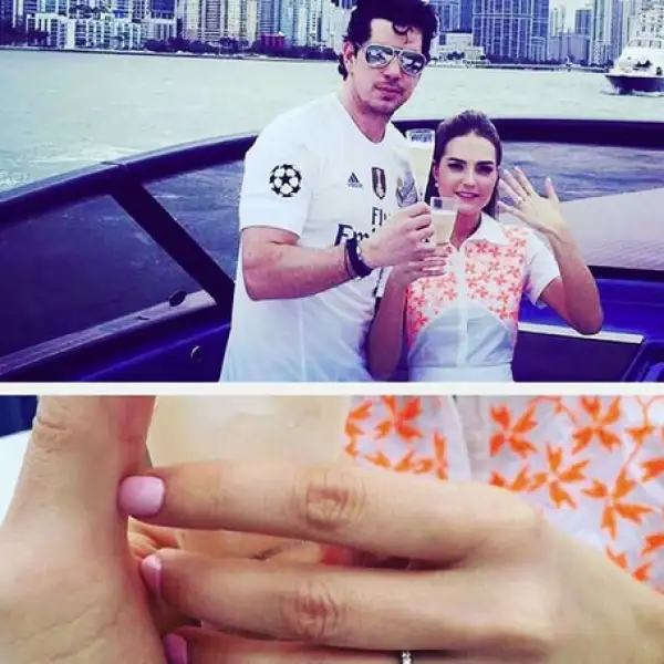Alex Valladares dió anillo en Miami a Miriam Huber tras 8 años de novios.