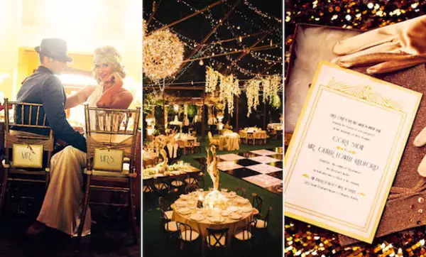 El Gran Gatsby es una buena opción para crear una boda muy sofiticada.