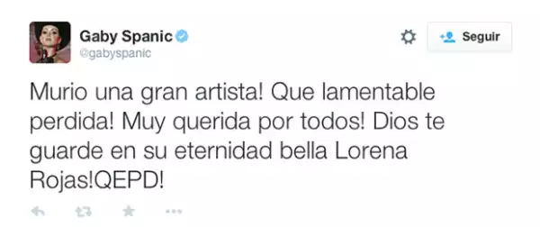 Gabriela Spanic también lamentó su fallecimiento.
