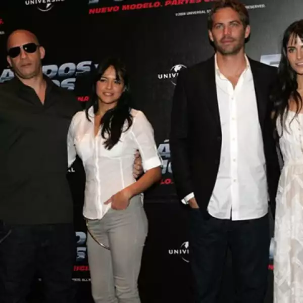 El actor Vin Diesel, junto con los protagonistas de la película, Paul Walker, Michelle Rodríguez y Jordana Brewster, ofreció este viernes una conferencia de prensa en México.