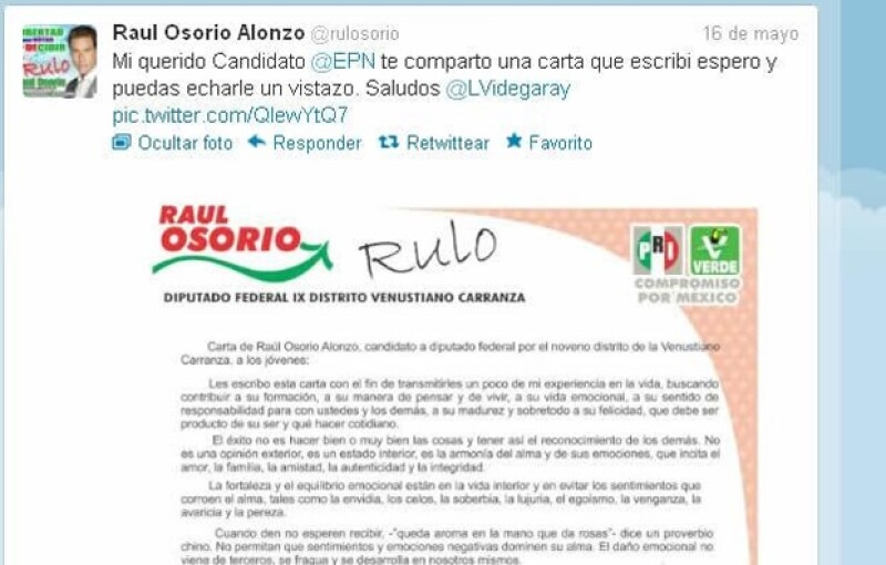 Carta de Raúl Osorio.
