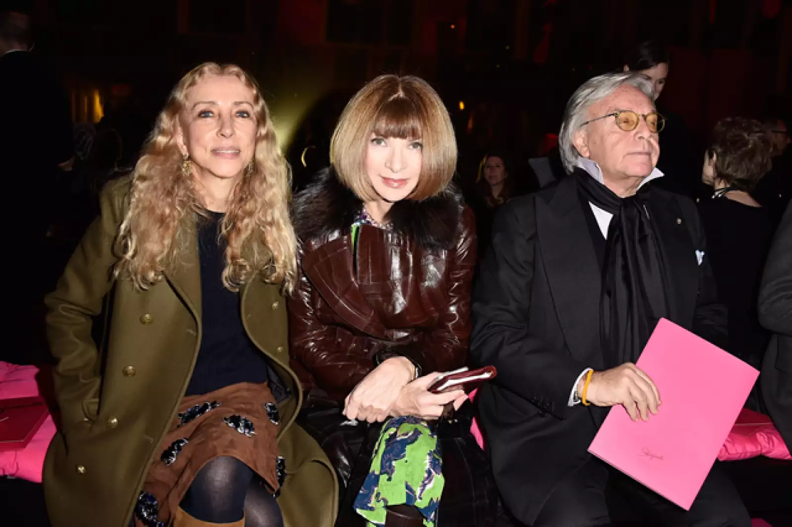 En el Front Row de Schiaparelli vimos a Anna Wintour junto con Franca Sozzani y Diego Della Valle.