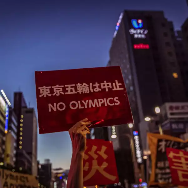 Protesters March Against The Tokyo Olympics