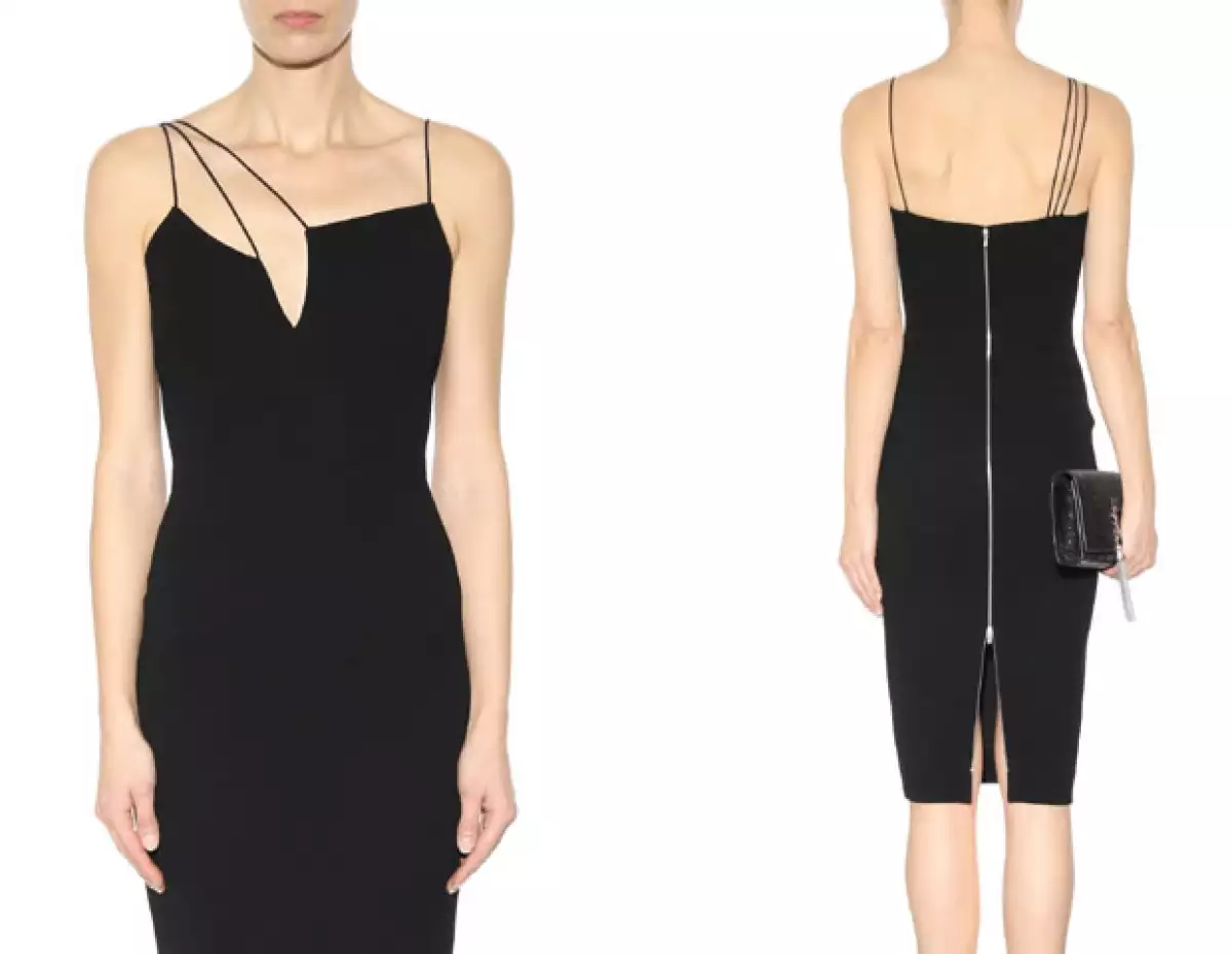 El vestido que usó para el festejo fue de corte midi con escote geométrico.