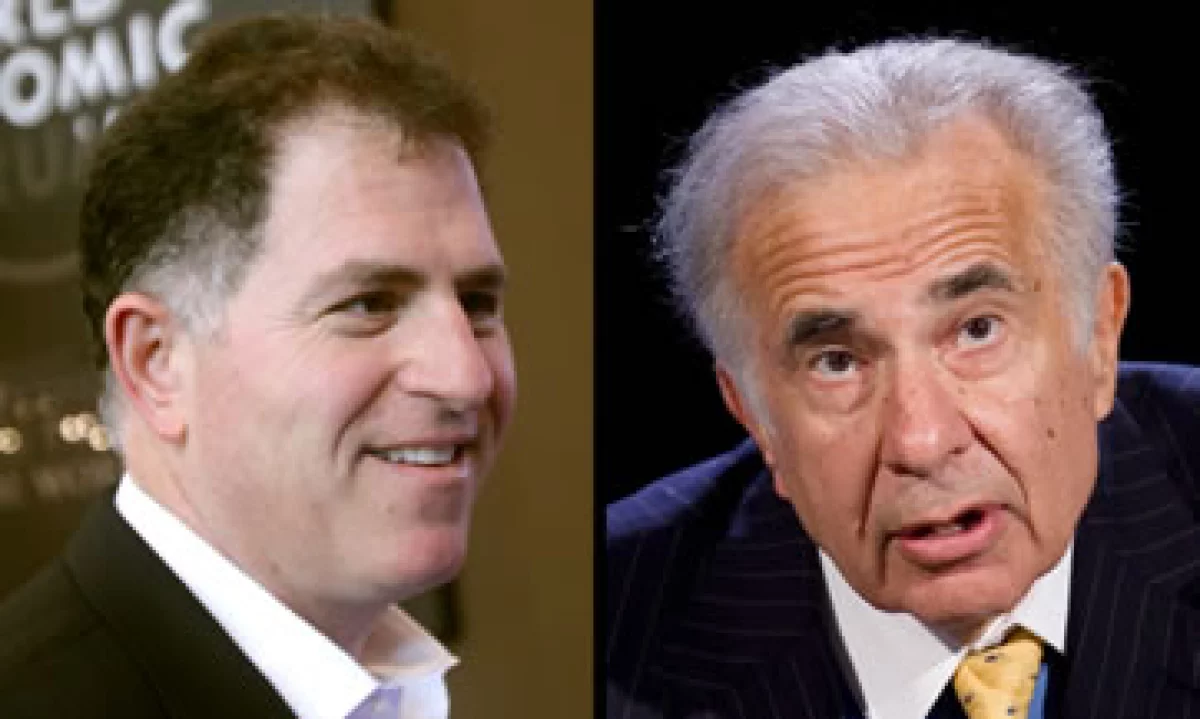 La lucha entre Michael Dell (izq) y Carl Icahn (der) puede resolverse luego del respaldo de ISS al fundador. (Foto: AP Images)