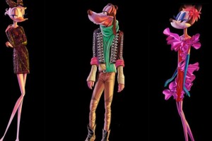 Así lucen los personajes de Disney para la campaña de Barneys, en la foto: Daisy, Pluto y Minnie.