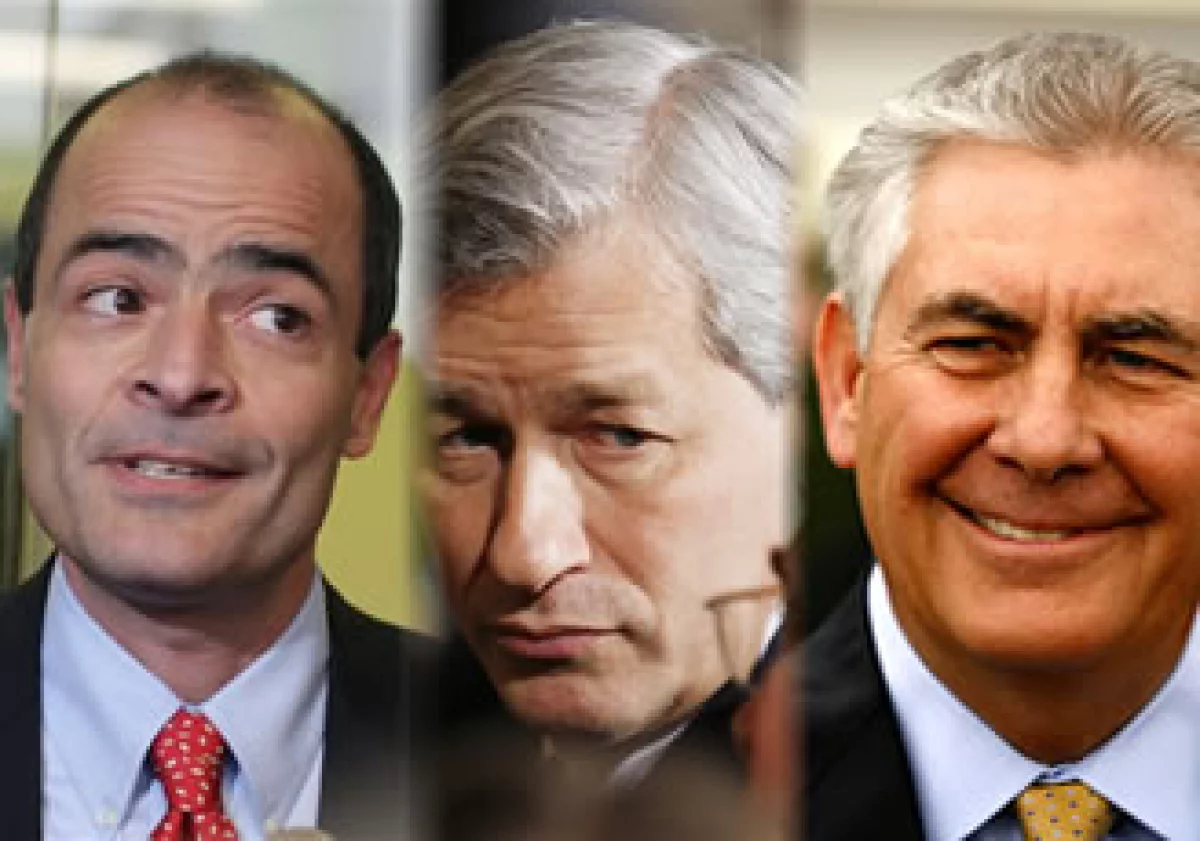 De izquierda a derecha: Carlos Brito (A-B InBev), Jamie Dimon (JP Morgan), Rex Tillerson (Exxon Mobile). (Foto: Especial)