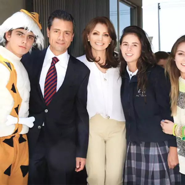 Durente un festival del colegio.