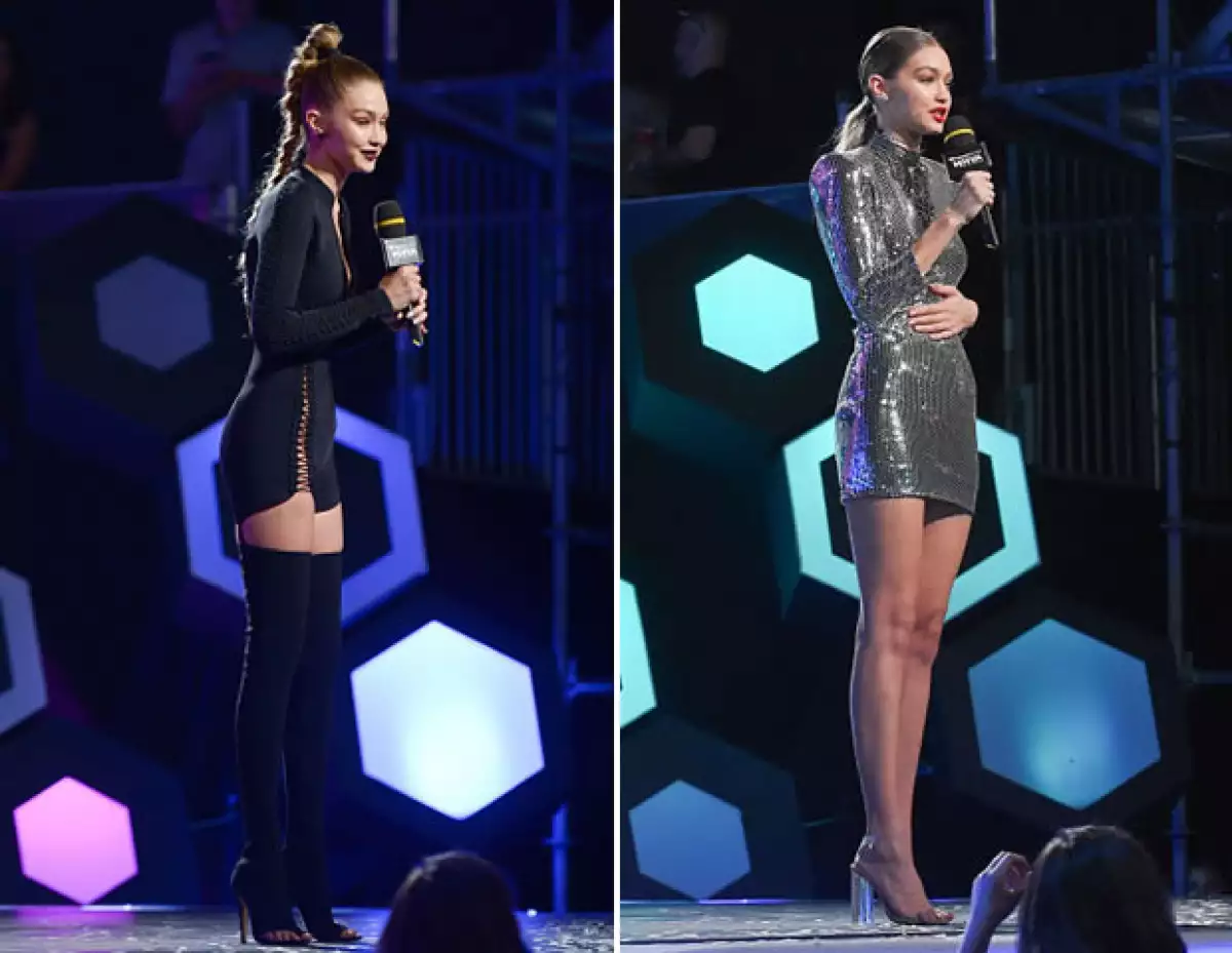 Gigi dejó ver sus kilométricas piernas en dos ocasiones.