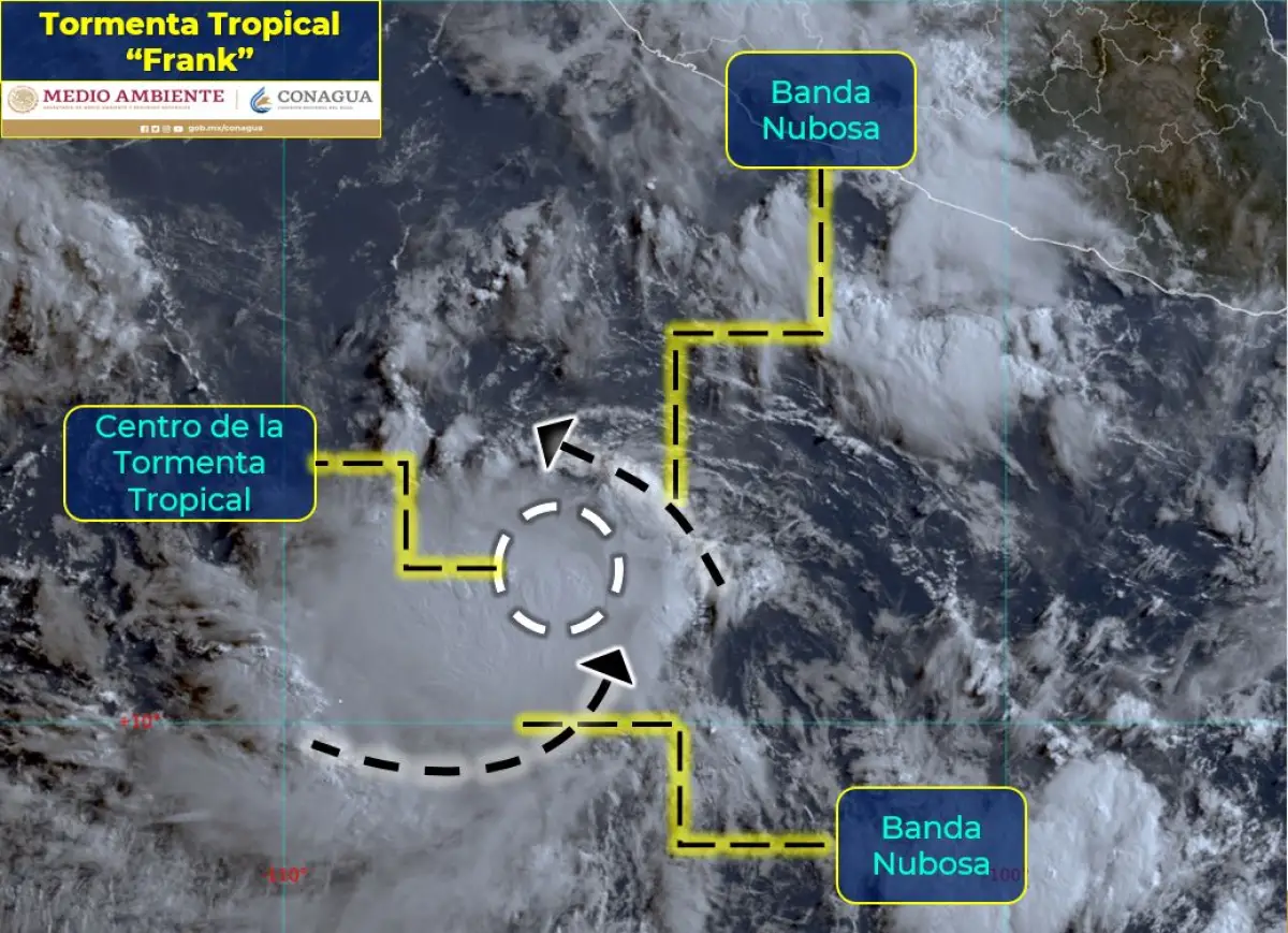 tormenta tropical frank trayectoria estados afectados
