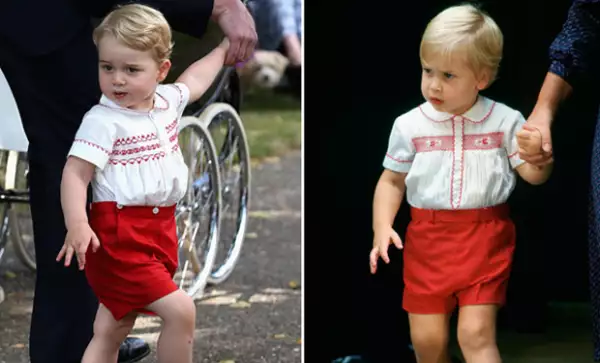 Por un lado, George usó este outfit para el bautizo de su hermana menor, mientras que William lo portó para visitar a su hermano mejor, el príncipe Harry.