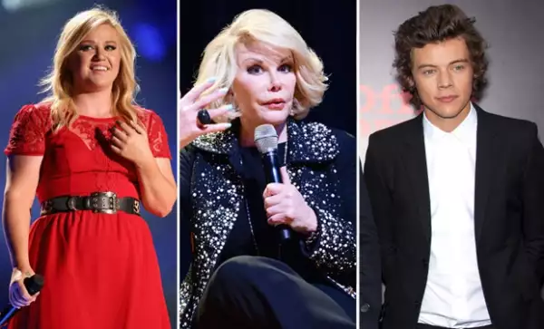 Kelly Clarkson, Joan Rivers y Harry Styles.