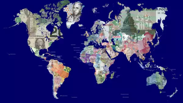World Map in Currencies
