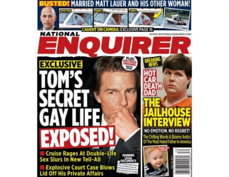 The National Enquirer afirma contar con pruebas que revelarían la verdadera orientación sexual del actor hollywoodense.