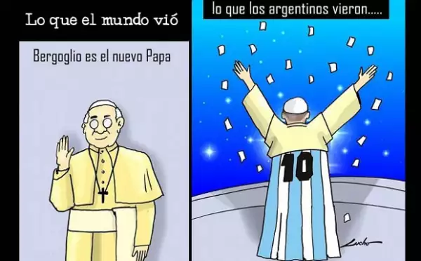 Esta fue una de las imágenes que circularon por la red tras la noticia del nuevo Papa.
