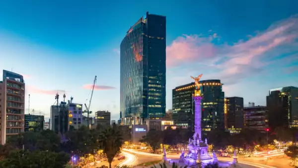 Matching Day and Night Mexico City Skyline