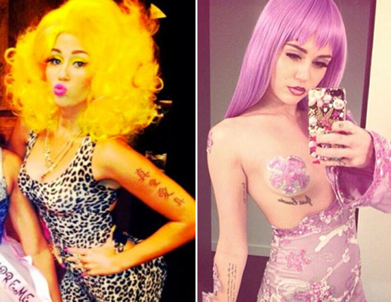 Miley Cyrus como Nicki Minaj y Lil Kim