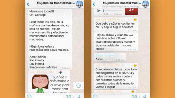 omunicación constante. La interacción entre las integrantes no debe descuidarse. Constantemente todas deben estar alimentando el chat con mensajes de ánimo, superación y positivismo. De lo contrario se le llamará la atención a quién no lo haga, dice la filosofía del esquema.