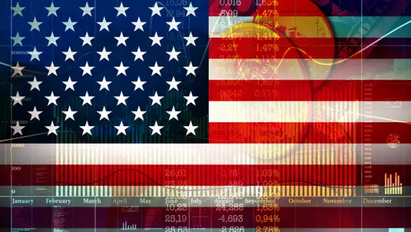 Financial concept of growth on the American Stock Exchange.