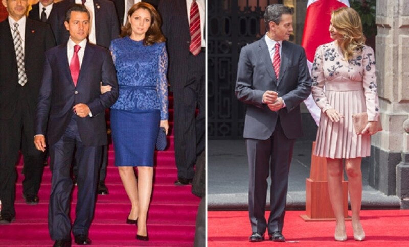 Es más común ver a Angélica Rivera con faldas, aquí, durante sus giras a Japón en 2013 y 2014 respectivamente.