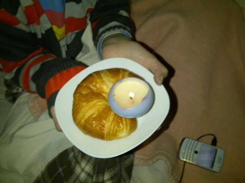 Su `pastel´ de cumpleaños.